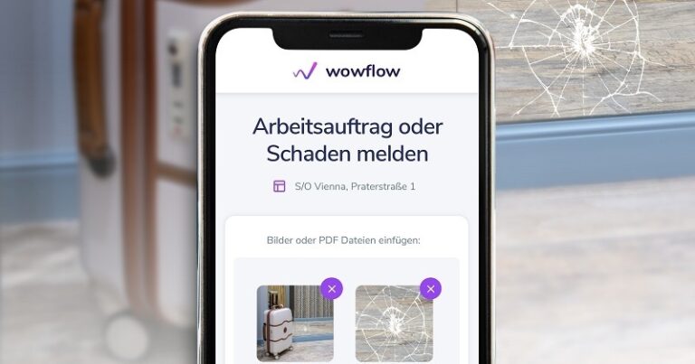 Schaden melden via QR-Code und Smartphone - Facility Management Software Wowflow