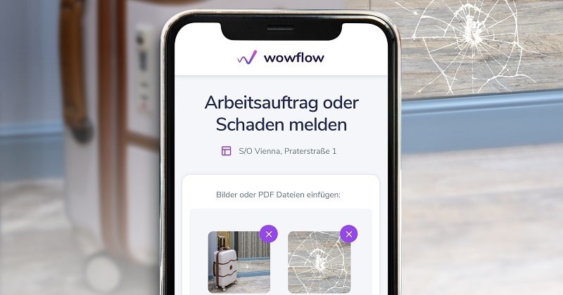 Schaden melden via QR-Code und Smartphone - Facility Management Software Wowflow